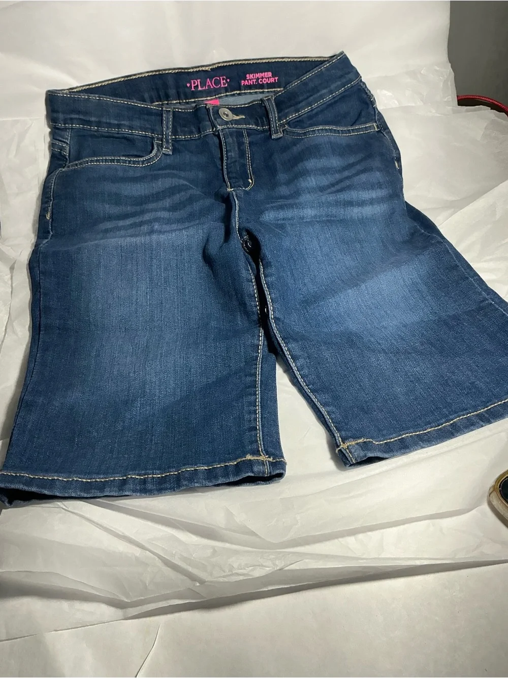The Children's Place Dark Blue Denim Bermuda Shorts Girls Size 12